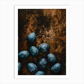 Blue Eggs On A Table Art Print