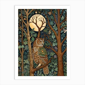 William Morris Owl In The Woods 3 Art Print