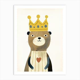 Little Otter 2 Wearing A Crown Art Print