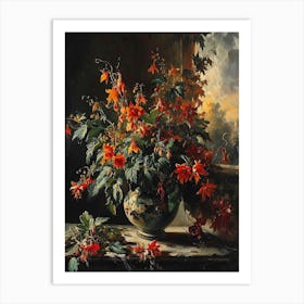 Baroque Floral Still Life Lobelia 1 Art Print
