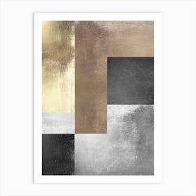 Metal and gold geometry 19 Art Print