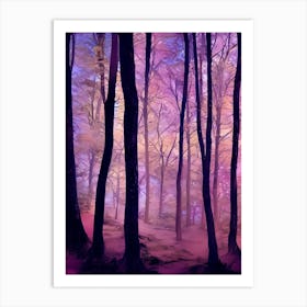 Purple Forest At Sunset Art Print