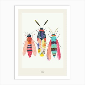 Colourful Insect Illustration Fly 8 Poster Art Print