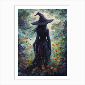 Witch In The Meadow Art Print