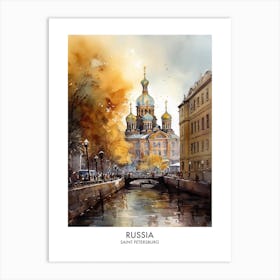 Saint Petersburg, Russia 1 Watercolor Travel Poster Art Print