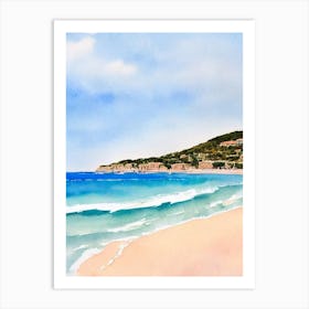 Plage De Pampelonne 3, Saint Tropez, France Watercolour Art Print