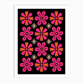 Retro Floral Composition Art Print