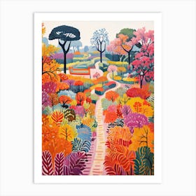 Suan Nong Nooch, Thailand In Autumn Fall Illustration 1 Art Print