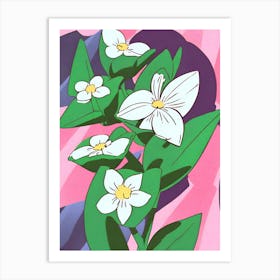 White Flowers anime style II Art Print