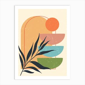 Abstract Abstract Painting With Leaves Art Print