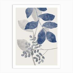 Blue Flower Wall Print 2 Art Print