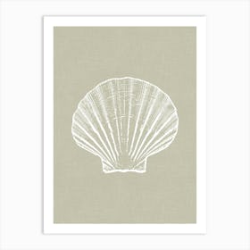 Vintage Sea Shell Silhouette In Taupe Art Print