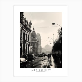 Poster Of Mexico City, Black And White Analogue Photograph 1 Art Print