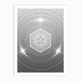 Geometric Glyph in White and Silver with Sparkle Array n.0304 Art Print