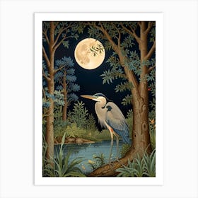 William Morris Blue Heron 1 Art Print