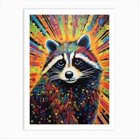 Mkelly341 Raccoon In The Style Of Vibrant Metaphysical Dotted Art Print