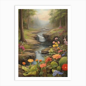 Stream In The Woods art print Art Print