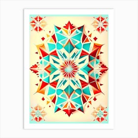 Symmetry, Snowflakes, Vintage Sketch 1 Art Print