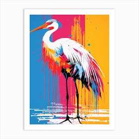 Andy Warhol Style Bird Crane 2 Art Print