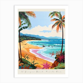 Poster Of El Yunque Beach, Puerto Rico, Matisse And Rousseau Style 1 Art Print
