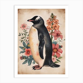 Adlie Penguin Paradise Harbor Vintage Botanical Painting 3 Art Print