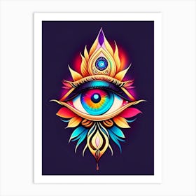 Psychic Abilities, Symbol, Third Eye Tattoo 4 Art Print