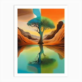 Tree In The Desert 3 Art Print