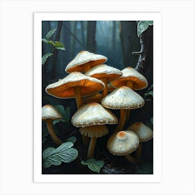 Mushrooms In The Forest 7 Art Print