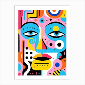Pop Art Geometric Face 5 Art Print
