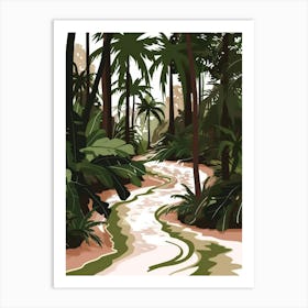 Vector Illustration Of A Tropical Jungle Art Print