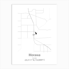 Morawa,Australia Minimalist Map Art Print