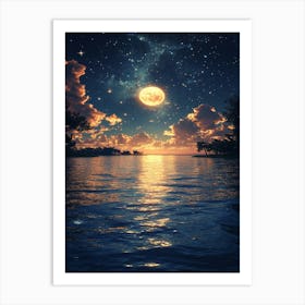 Moon Over Water 3 Art Print