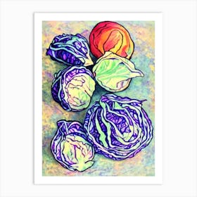 Red Cabbage Fauvist vegetable Art Print