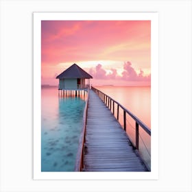Sunset Over The Maldives Art Print