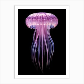 Mauve Stinger Jellyfish Simple Illustration 4 Art Print
