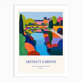 Colourful Gardens Palace Of Fontainebleau Gardens France 3 Blue Poster Art Print