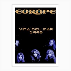 Europe Vina Del Mar 1990 Music Poster Art Print