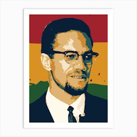 Malcolm X in Pop Art Human Rights Activist Art Print