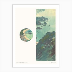 Izu Peninsula Japan 3 Cut Out Travel Poster Art Print