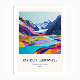 Colourful Abstract Jostedalsbreen National Park Norway 2 Poster Blue Art Print