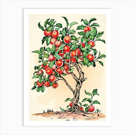 Plum Tree Storybook Illustration 2 Art Print