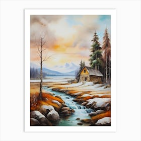 Cabin In The Woods Art Print