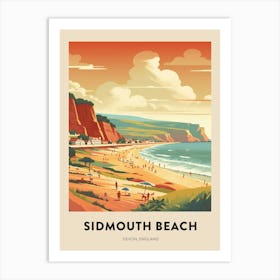 Devon Vintage Travel Poster Sidmouth Beach 2 Art Print