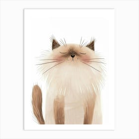 Birman Cat Clipart Illustration 3 Art Print