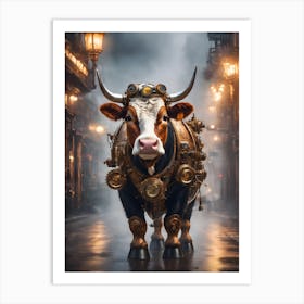 Steampunk Cow Art Print