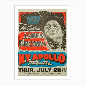 A James Brown Apollo Theatre Concert Poster Art Print