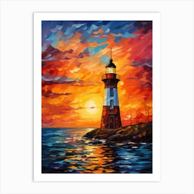 Sunset Lighthouse 1 Art Print