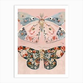 Vintage Butterflies William Morris Style 4 Art Print
