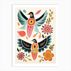 Folk Style Bird Painting Hummingbird 5 Art Print