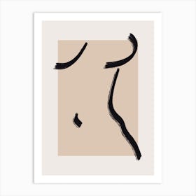 Abstract Minimal Nude Line Art 2 Art Print